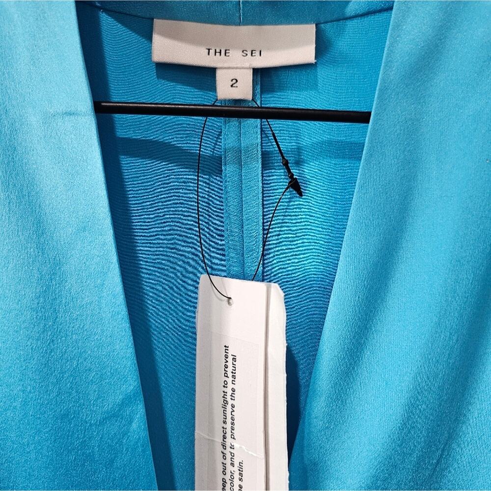 The Sei Long Sleeve Tie Front Blouse in Sky - Picture 6 of 11